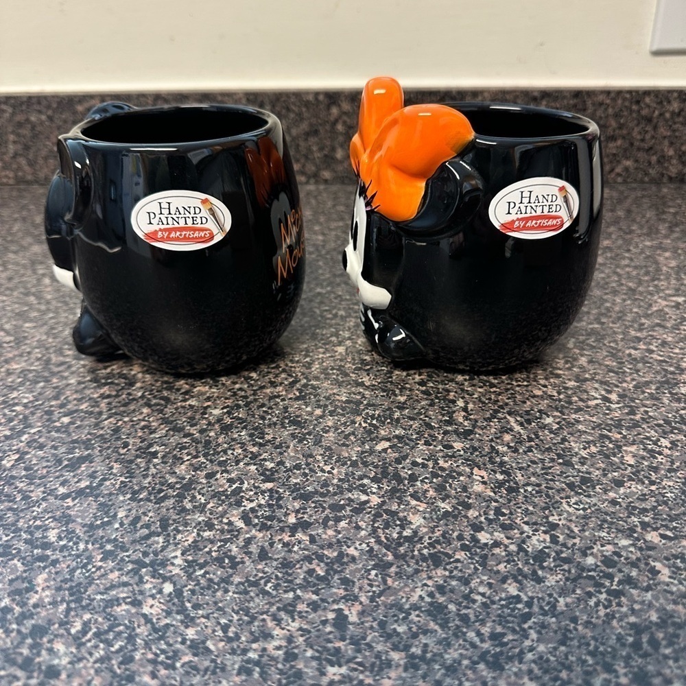 Disney Mickey & Minnie Mouse 3D Skeleton Halloween Mugs - Picture 3 of 5